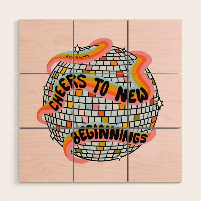 Cheers to New Beginnings Wood Wall Art Gallery Image 1