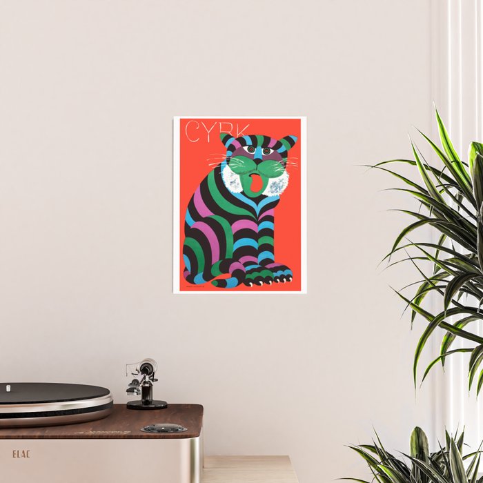 1975 CYRK Polish Circus Tiger Advertising Poster Poster Gallery Image 2