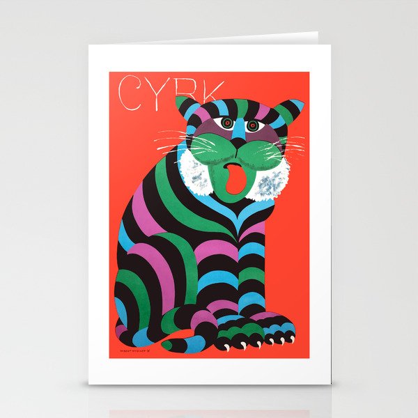 1975 CYRK Polish Circus Tiger Advertising Poster Stationery Card Gallery Image 2