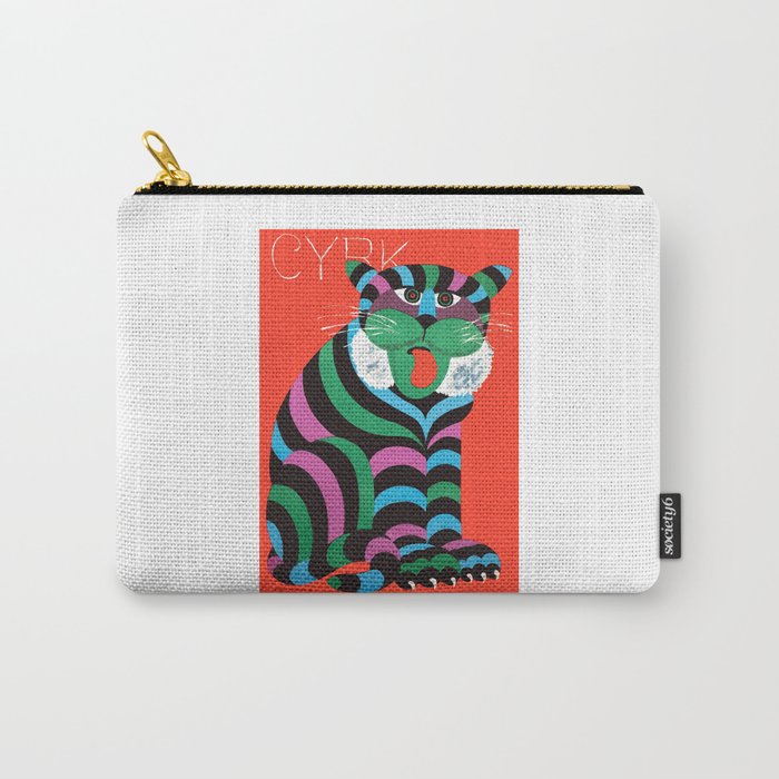 1975 CYRK Polish Circus Tiger Advertising Poster Carry All Pouch Gallery Image 1