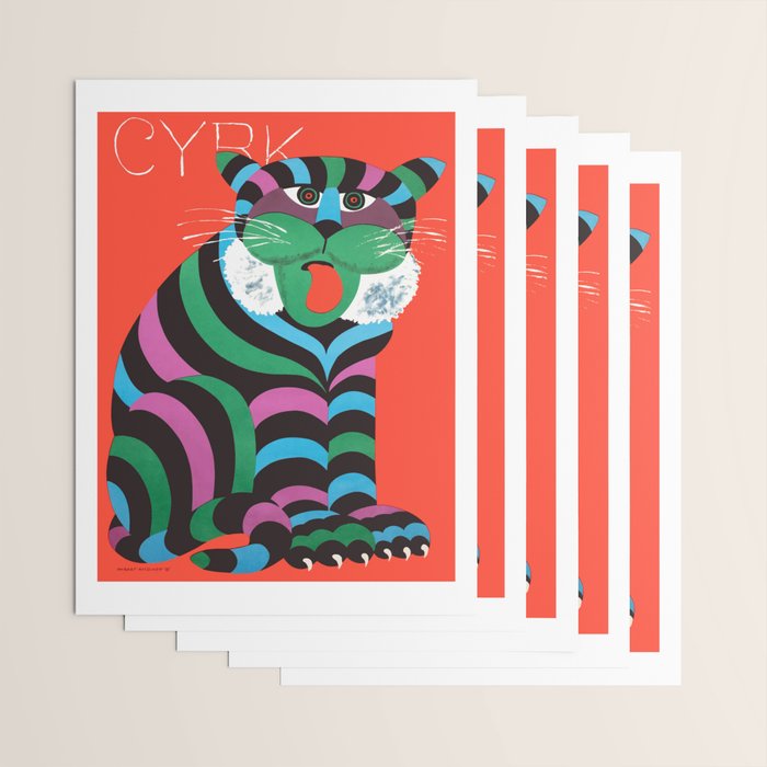 1975 CYRK Polish Circus Tiger Advertising Poster Wrapping Paper Gallery Image 3