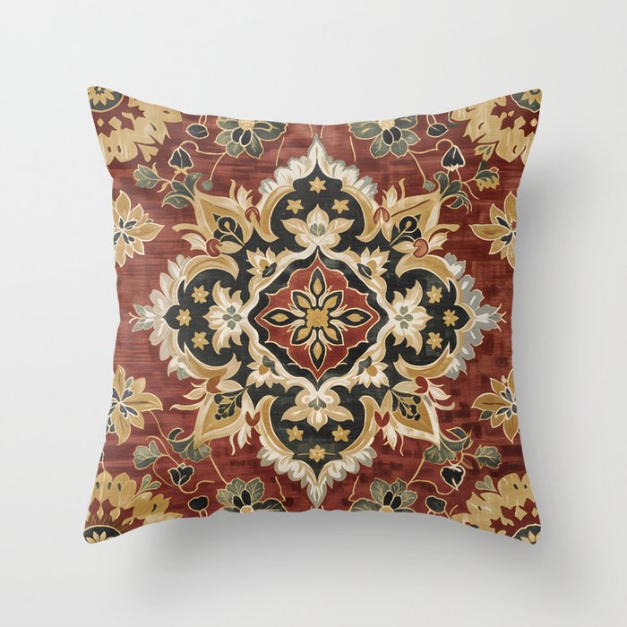 Desert Gold Medallion Throw Pillow Gallery Image 6
