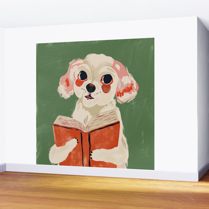 Bookish Pup Wall Mural Gallery Image 2