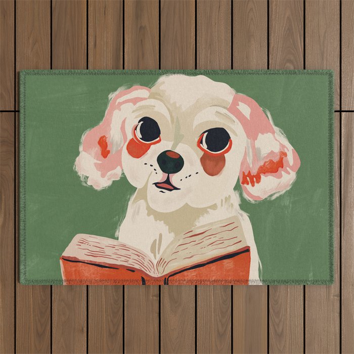 Bookish Pup Outdoor Rug Gallery Image 1