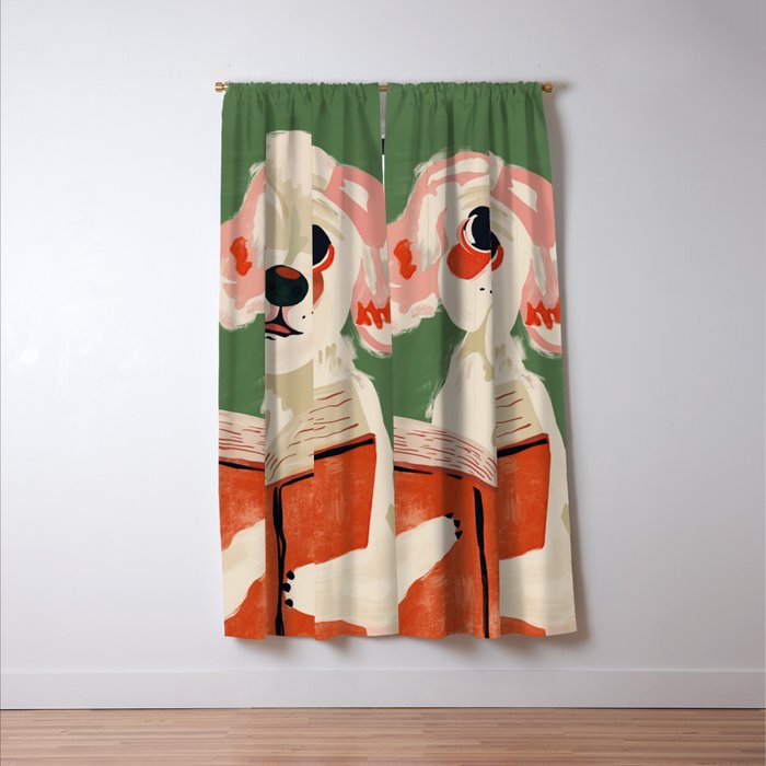 Bookish Pup Window Curtain Gallery Image 3