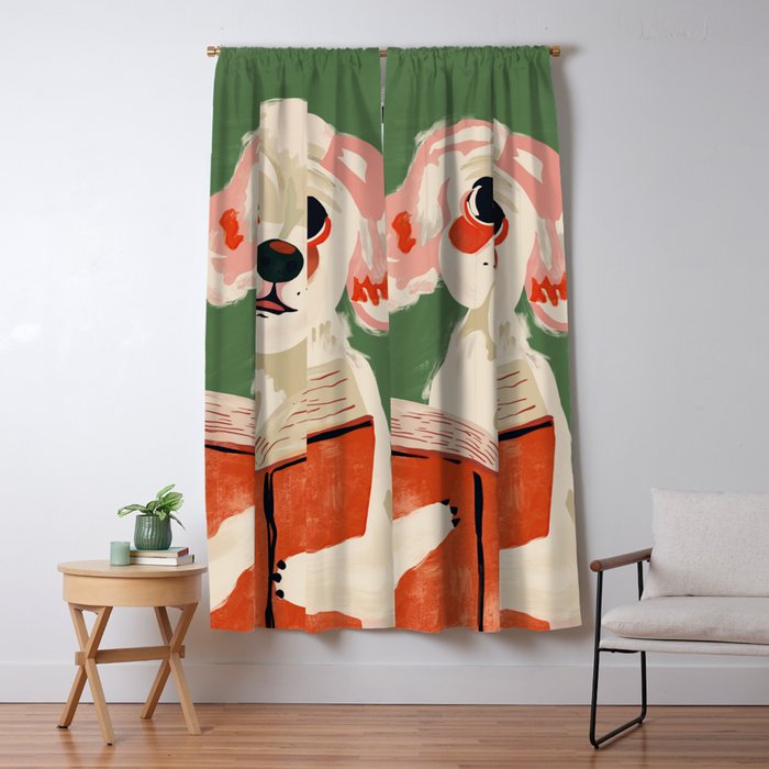 Bookish Pup Window Curtain Gallery Image 1