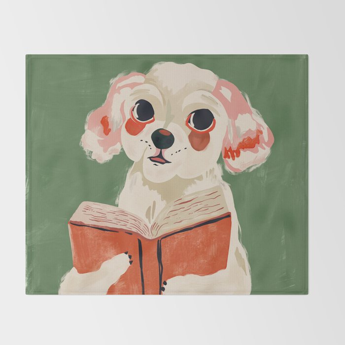 Bookish Pup Throw Blanket Gallery Image 2