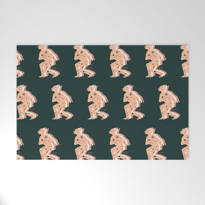 Space Cowboy - Emerald & Peach Welcome Mat Gallery Image 1