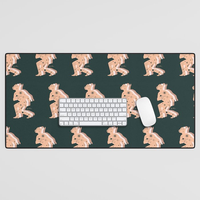 Space Cowboy - Emerald & Peach Desk Mat Gallery Image 1