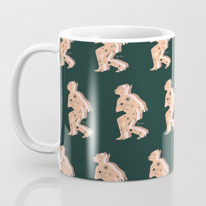 Space Cowboy - Emerald & Peach Coffee Mug Gallery Image 3