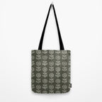 block print floral - dark olive Tote Bag Gallery Image 2