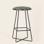 block print floral - dark olive Stool Gallery Image 1