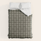 block print floral - dark olive Duvet Cover Gallery Image 6