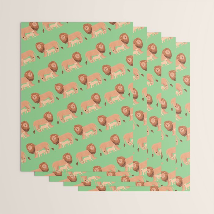 Father and Baby Lion Wrapping Paper Gallery Image 3