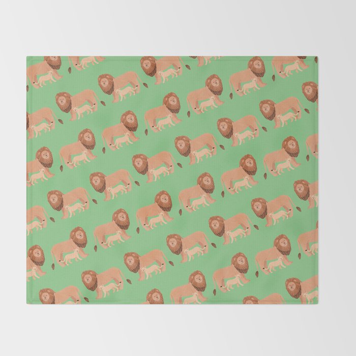 Father and Baby Lion Throw Blanket Gallery Image 2