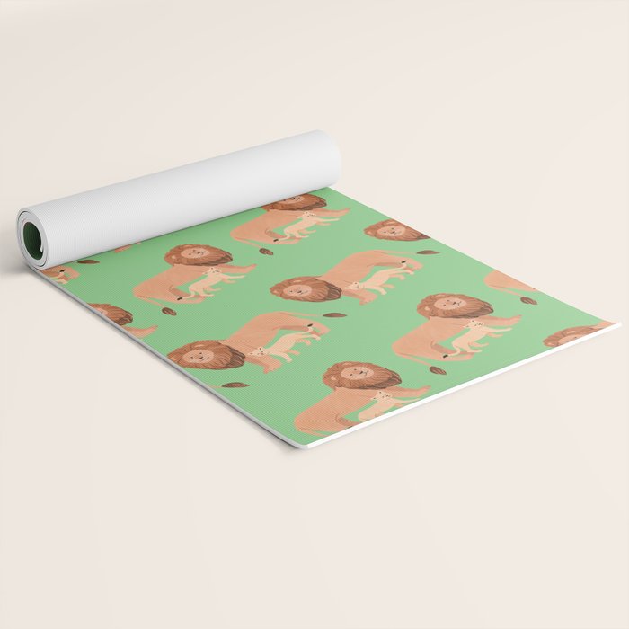 Father and Baby Lion Yoga Mat Gallery Image 2
