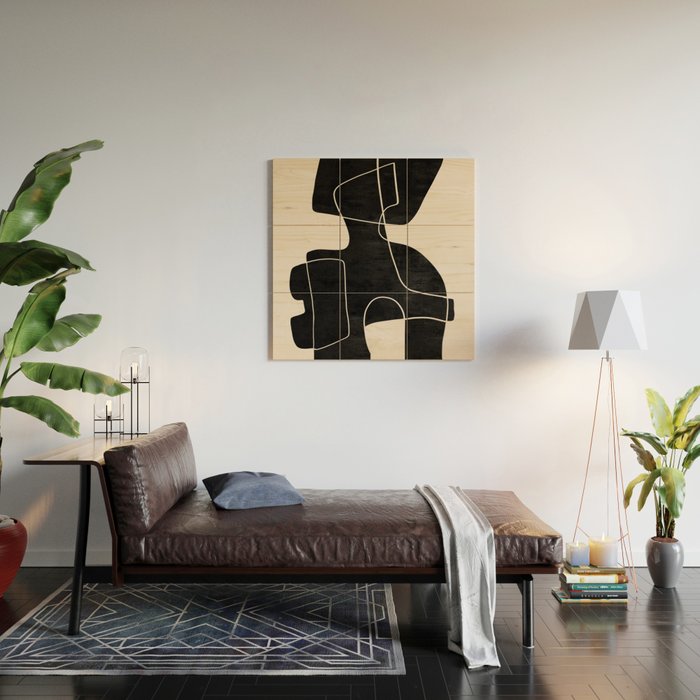 Modern Abstract Shapes 109 Wood Wall Art Gallery Image 2