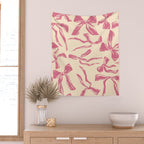 Pink bow pattern Wall Tapestry Gallery Image 2