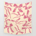Pink bow pattern Wall Tapestry Gallery Image 4