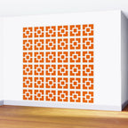 Mid Century Modern Breeze Blocks Orange and White Geometric Pattern Wall Mural Gallery Image 2