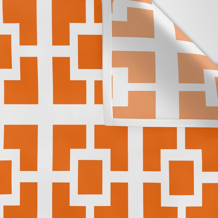 Mid Century Modern Breeze Blocks Orange and White Geometric Pattern Wall Tapestry Gallery Image 3