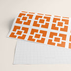Mid Century Modern Breeze Blocks Orange and White Geometric Pattern Wrapping Paper Gallery Image 2