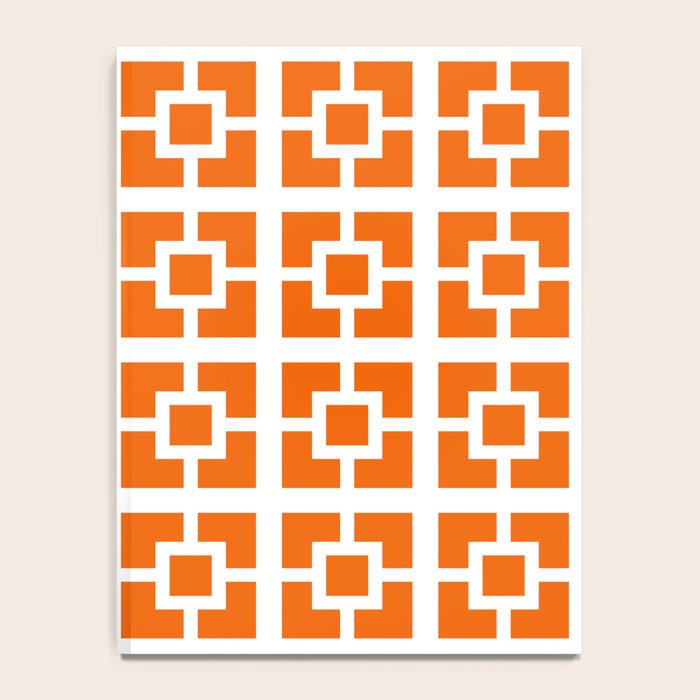 Mid Century Modern Breeze Blocks Orange and White Geometric Pattern Notebook Gallery Image 4