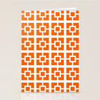 Mid Century Modern Breeze Blocks Orange and White Geometric Pattern Stationery Card Gallery Image 2