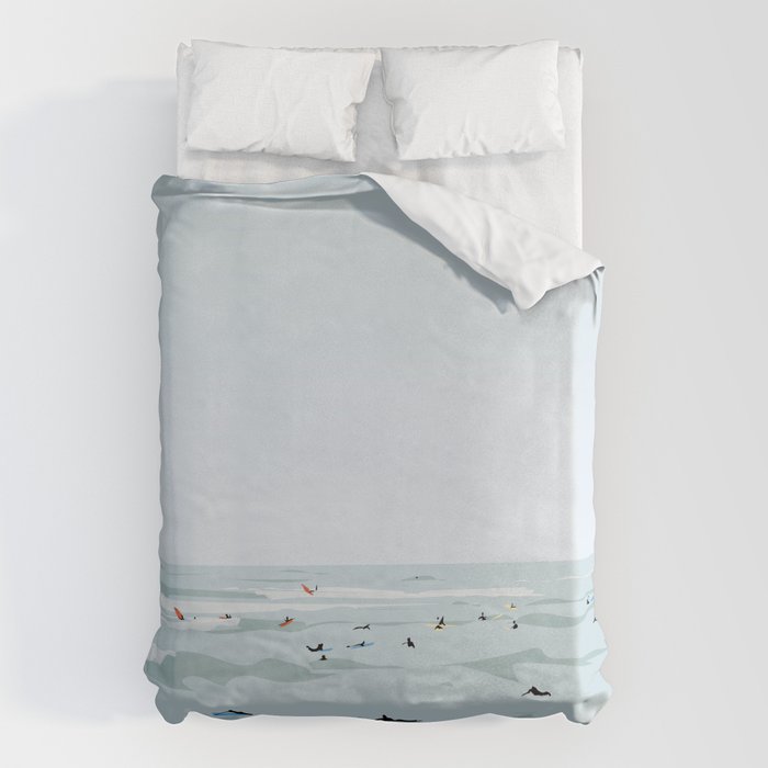 Tiny Surfers in Lima Duvet Cover Gallery Image 6
