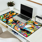Graffiti Street Art Pattern Colorful Tribal Abstract by Emmanuel Signorino Desk Mat Gallery Image 2