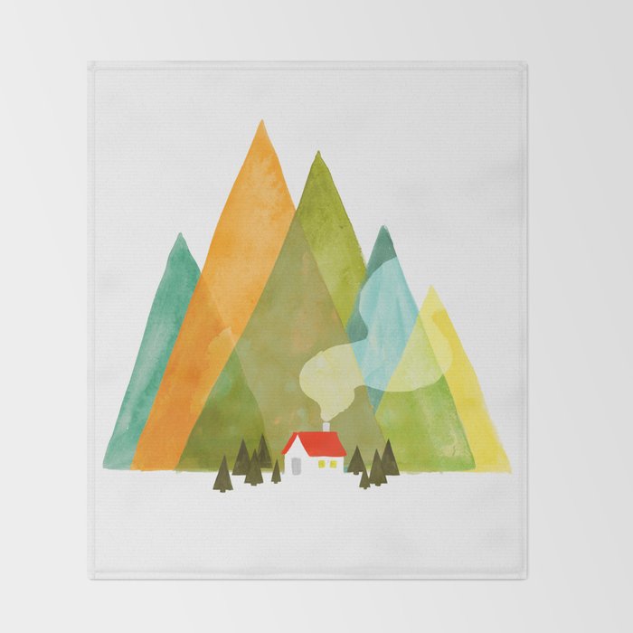 House at the foot of the mountains Throw Blanket Gallery Image 2
