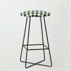Checkerboard Check Checked Pattern in Dark Green and White Stool Gallery Image 1