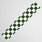 Checkerboard Check Checked Pattern in Dark Green and White Table Runner Gallery Image 3