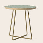 Checkerboard Check Checked Pattern in Dark Green and White Side Table Gallery Image 1