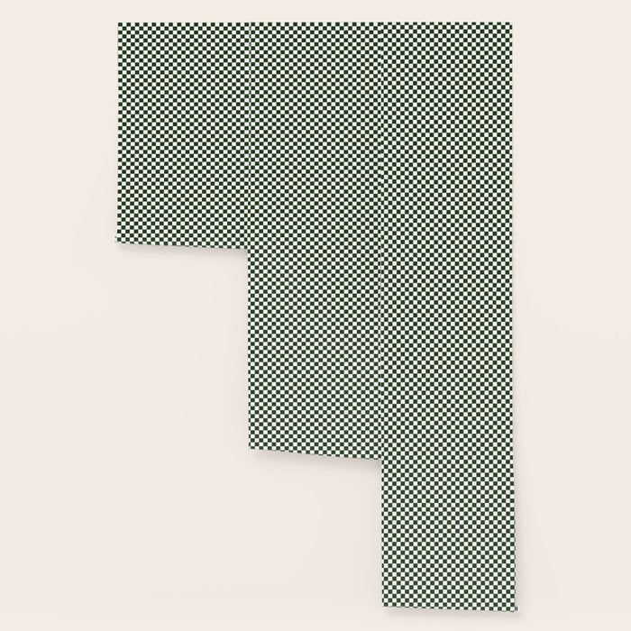 Checkerboard Check Checked Pattern in Dark Green and White Wallpaper Gallery Image 3