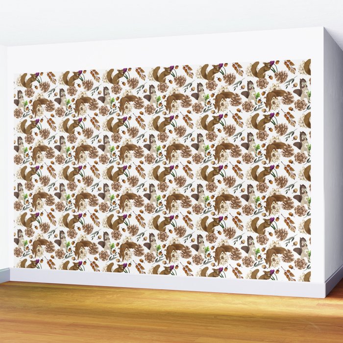 Flowering squirrel meadow Wall Mural Gallery Image 2