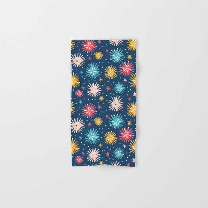 Colorful firework explosion party sky pattern Bath Towel Gallery Image 1