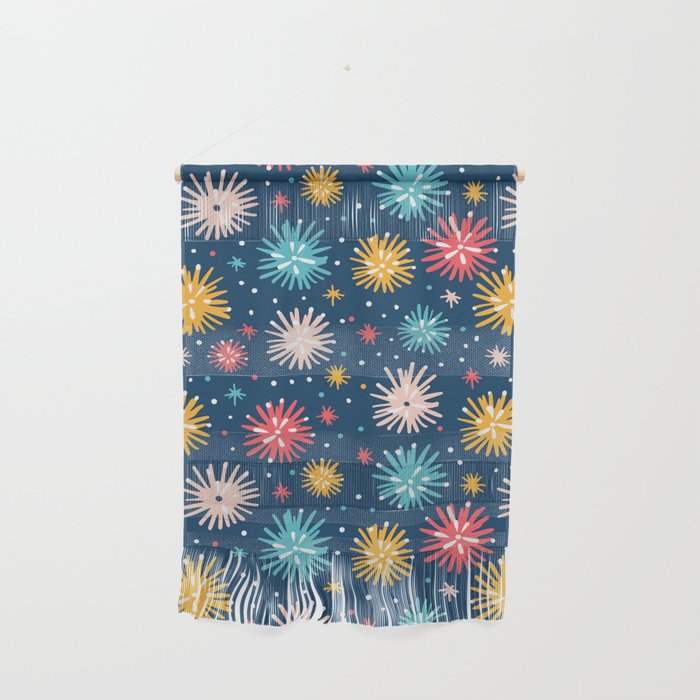 Colorful firework explosion party sky pattern Wall Hanging Gallery Image 1