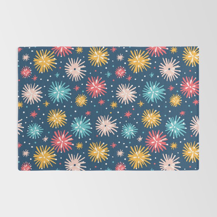 Colorful firework explosion party sky pattern Rug Gallery Image 2