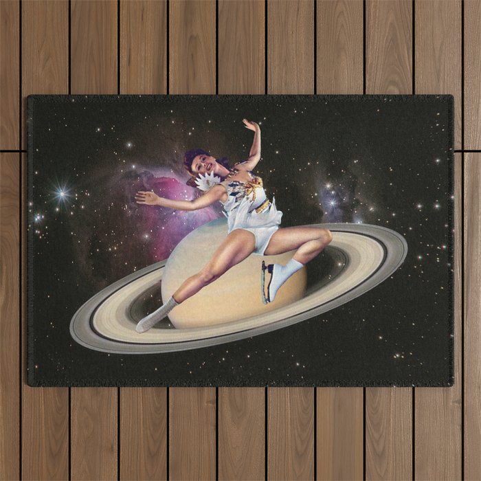 Saturn Queen // Skating in Space Outdoor Rug Gallery Image 1