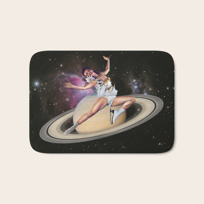 Saturn Queen // Skating in Space Bath Mat Gallery Image 1