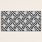 Black and white love eye face checkered pattern Desk Mat Gallery Image 3