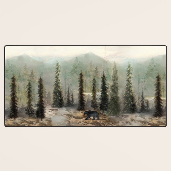 Mountain Black Bear Desk Mat Gallery Image 3