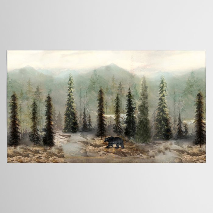 Mountain Black Bear Tablecloth Gallery Image 2