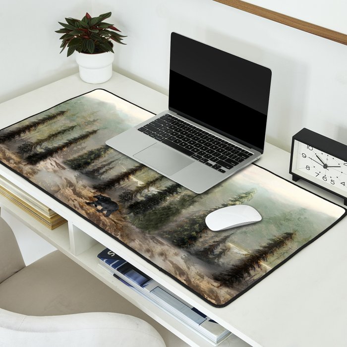 Mountain Black Bear Desk Mat Gallery Image 2