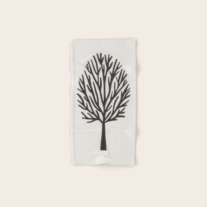 Linocut Tree #3 Bath Towel Gallery Image 1