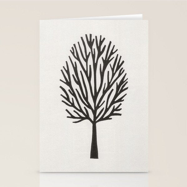 Linocut Tree #3 Stationery Card Gallery Image 2