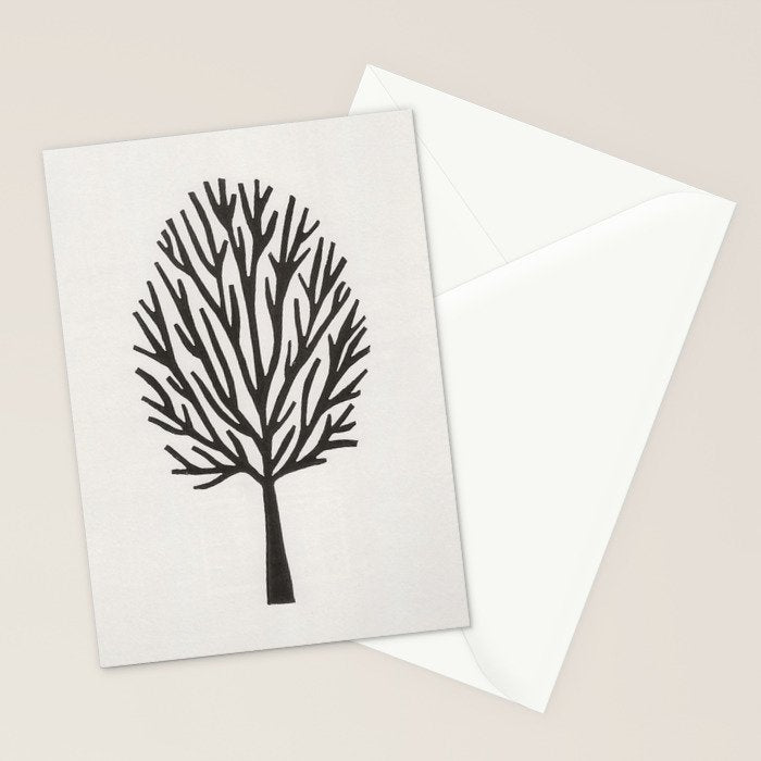 Linocut Tree #3 Stationery Card Gallery Image 2