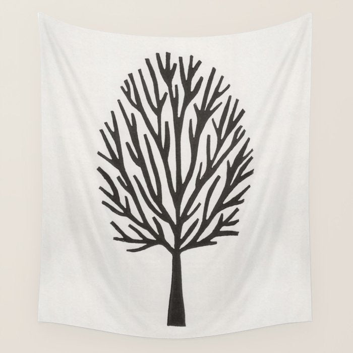 Linocut Tree #3 Wall Tapestry Gallery Image 4