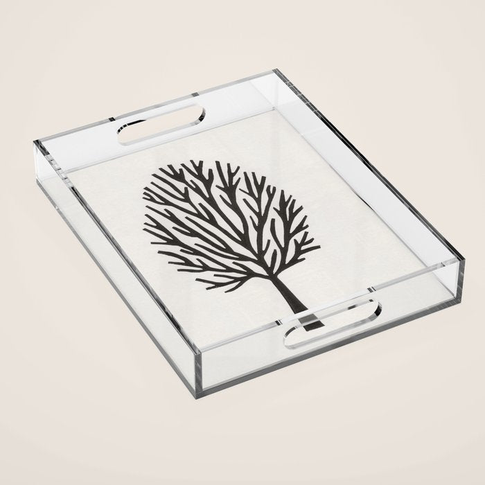 Linocut Tree #3 Acrylic Tray Gallery Image 1